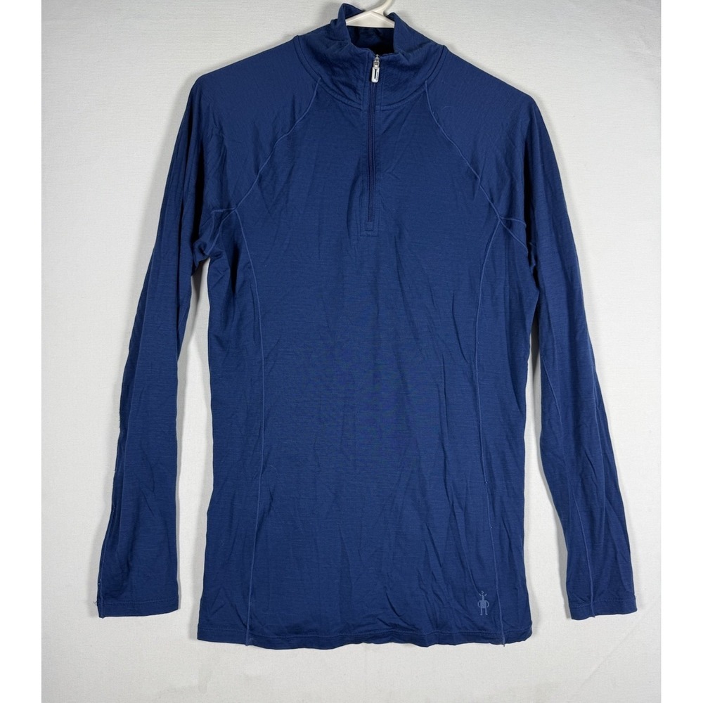 Smartwool Merino 150 Shirt Womens Medium Blue 1/4 Zip Long Sleeve Base Layer - Picture 1 of 8